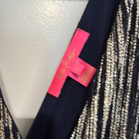 Lilly Pulitzer Elegant Navy and Gold Maxi Dress - Picture 2 of 4